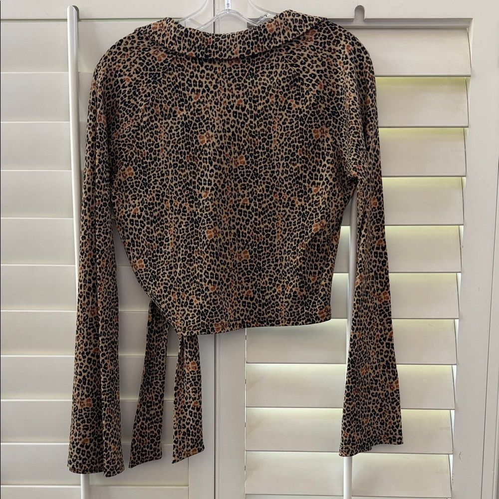 love, Fire Leopard Print Wrap Blouse - Picture 4 of 4